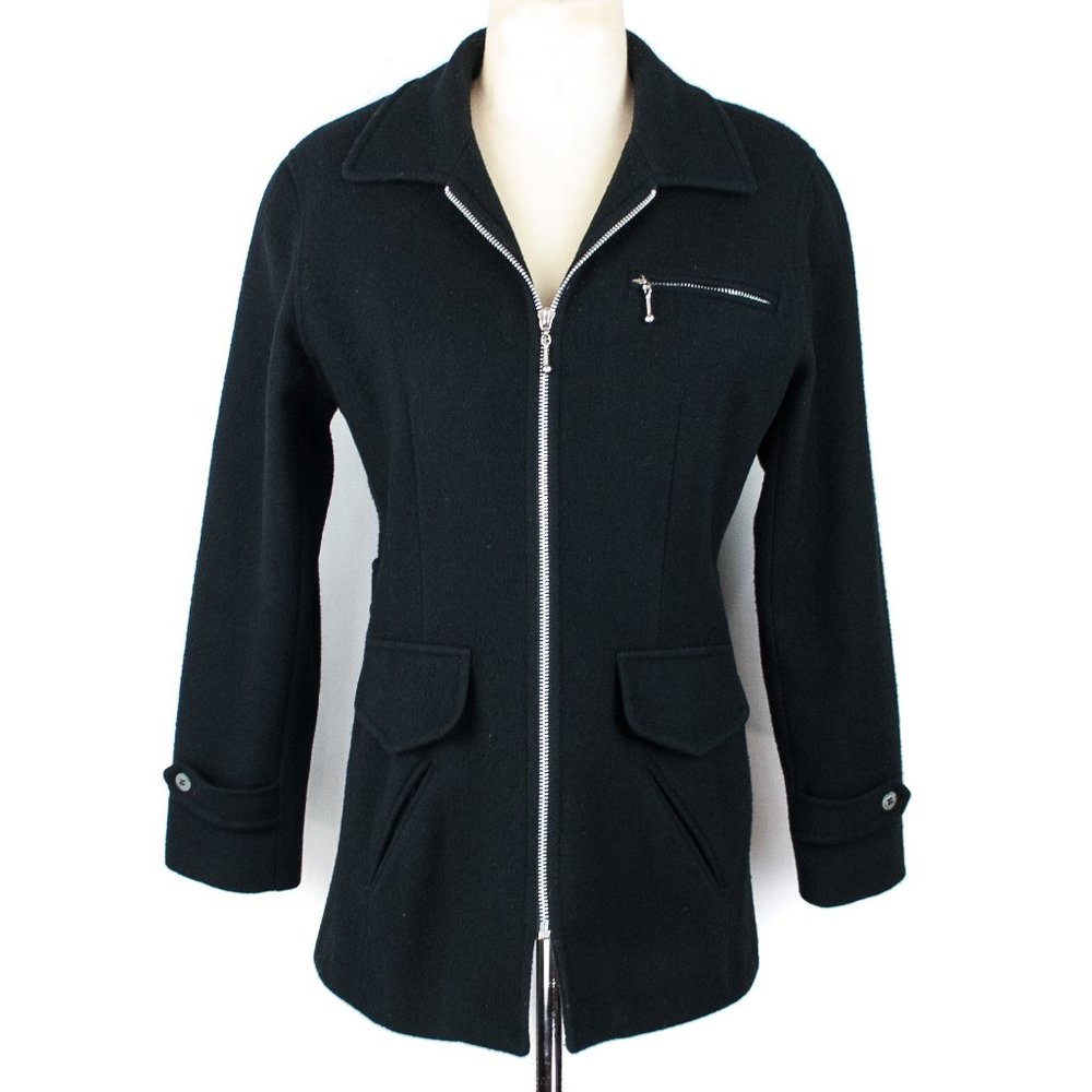 Mario De Pinto | Black Wool Zip Jacket